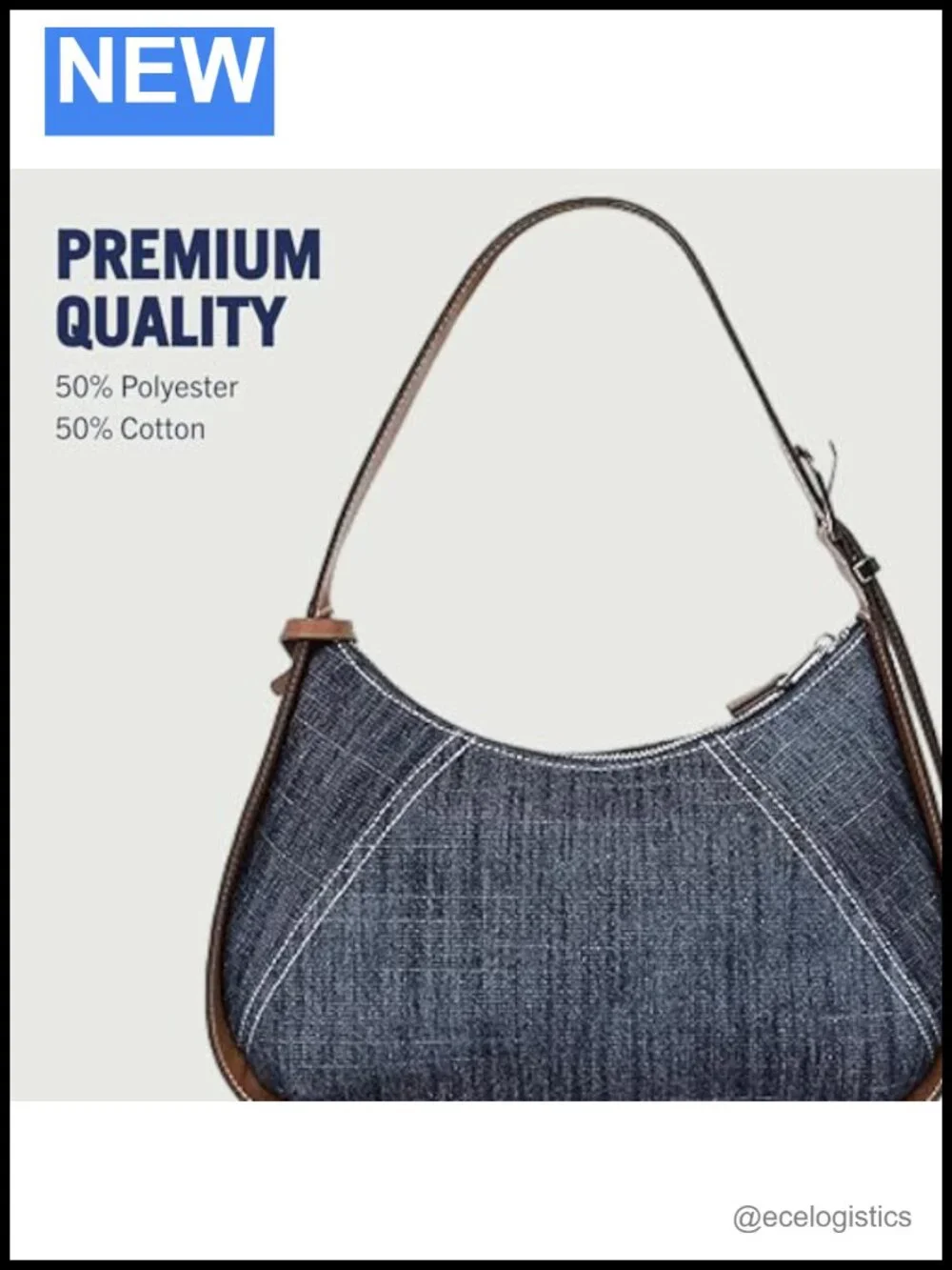Hobo Bag with Adjustable Strap, Zip Closure, Lightweight